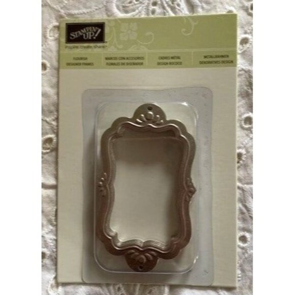 Stampin Up! Designer Frames Embossing Folder Die Cut Set Metal 2.93" x 1.34" - Picture 1 of 10